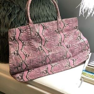 BCBG Max Azria faux snake skin tote bag